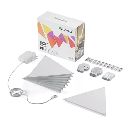 Wall Panel Triangle Set (9 Panels) + Hue Wall Light Module Starter Set